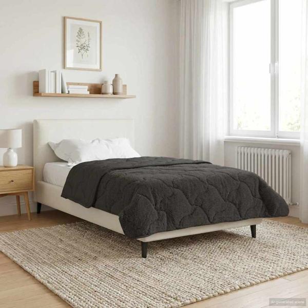 ARDEBO.de - Sommerdecke 155 x 220 cm Sommer Anthrazit Atmungsaktiv