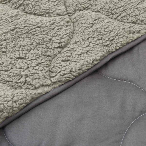 Sommerdecke Hellgrau 200 x 200 cm Mikrofaser und Teddy-Fleece