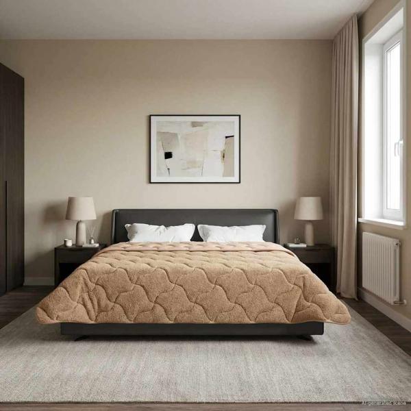 ARDEBO.de - Sommerdecke 200 x 200 cm Sommer Taupe Atmungsaktiv