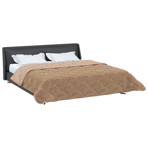 Sommerdecke Taupe 200 x 240 cm Mikrofaser und Teddy-Fleece