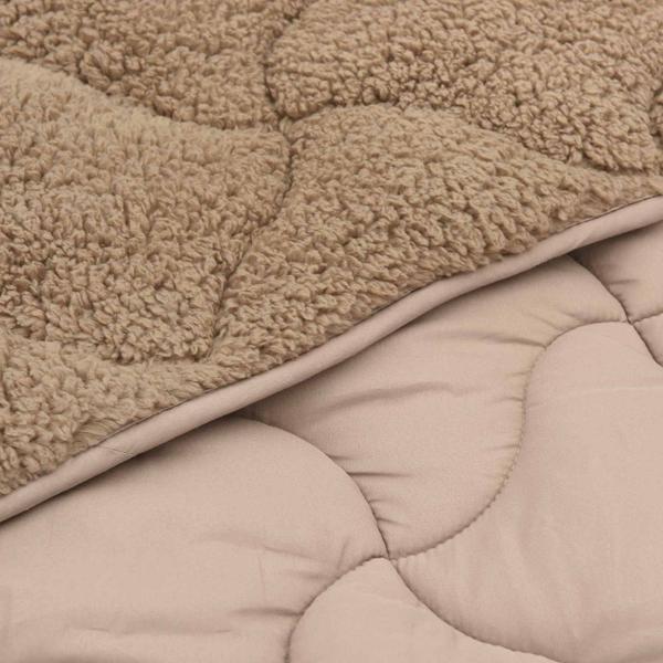 Sommerdecke Taupe 200 x 240 cm Mikrofaser und Teddy-Fleece
