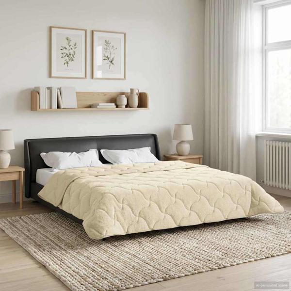 ARDEBO.de - Sommerdecke 200 x 200 cm Sommer Creme Atmungsaktiv