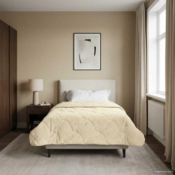 Sommerdecke 155 x 220 cm Sommer Creme Atmungsaktiv