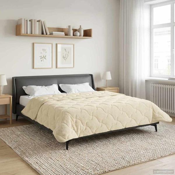 ARDEBO.de - Sommerdecke 220 x 260 cm Sommer Creme Atmungsaktiv