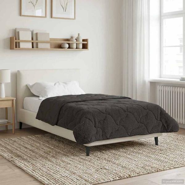 Ganzjahresbettdecke Gepolstert Anthrazit 140 x 220 cm