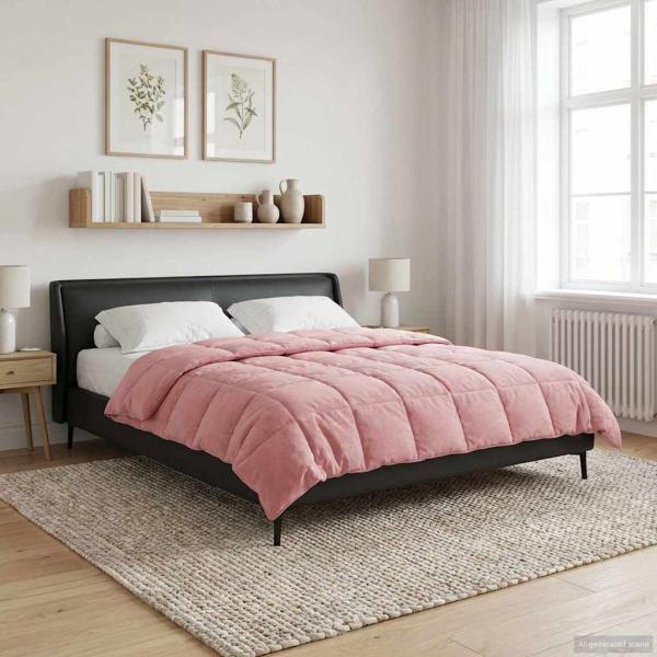 ARDEBO.de - Ganzjahresbettdecke Gepolstert Rosa 200 x 200 cm