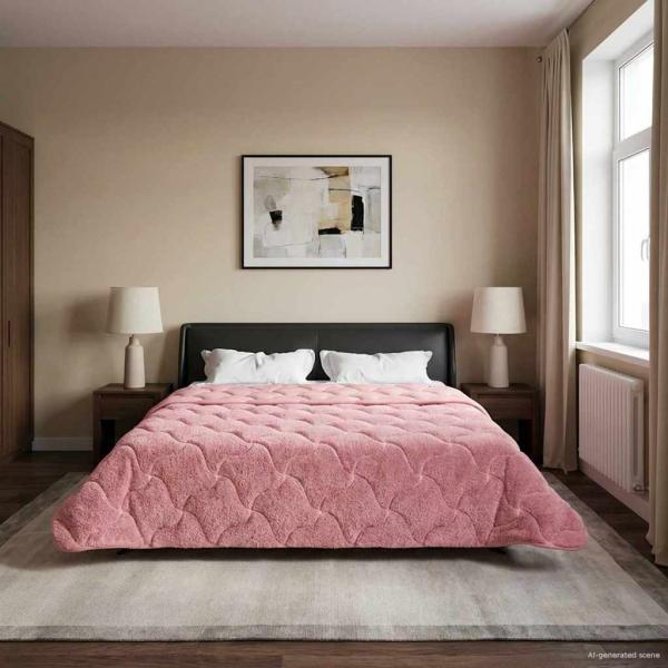 Ganzjahresbettdecke Gepolstert Rosa 200 x 200 cm