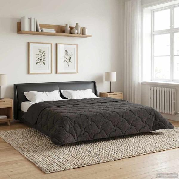 ARDEBO.de - Winterbettdecke 200 x 200 cm Winter Anthrazit Atmungsaktiv