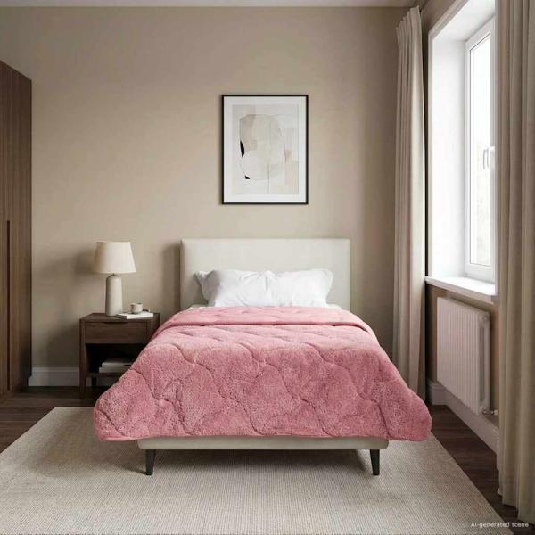 ARDEBO.de - Winterbettdecke 140 x 220 cm Winter Rosa Atmungsaktiv