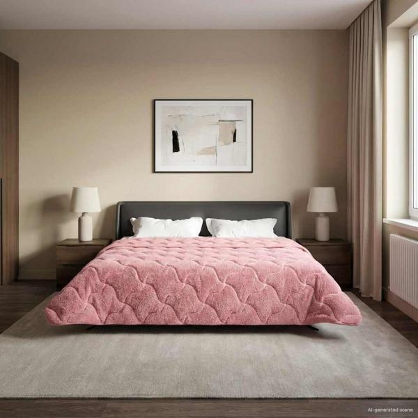 Winterbettdecke 200 x 220 cm Winter Rosa Atmungsaktiv