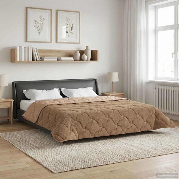 Winterbettdecke 200 x 200 cm Winter Taupe Atmungsaktiv