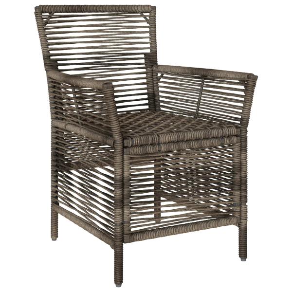 Gartenstuhl 4 stk. Grau und Dunkelgrau Poly-Rattan
