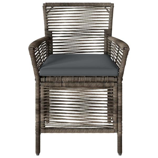 Gartenstuhl 4 stk. Grau und Dunkelgrau Poly-Rattan
