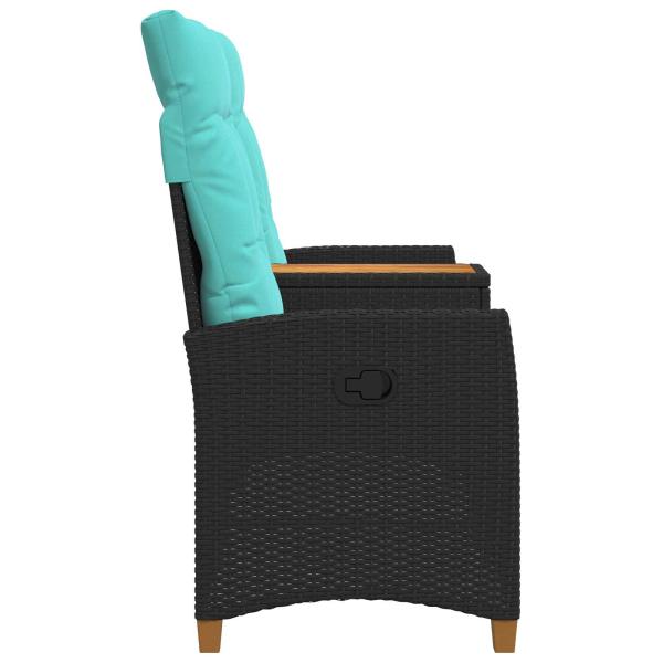 Liegebank mit Tisch 2 -Seater 126 x 65 x 112 cm Poly-Rattan