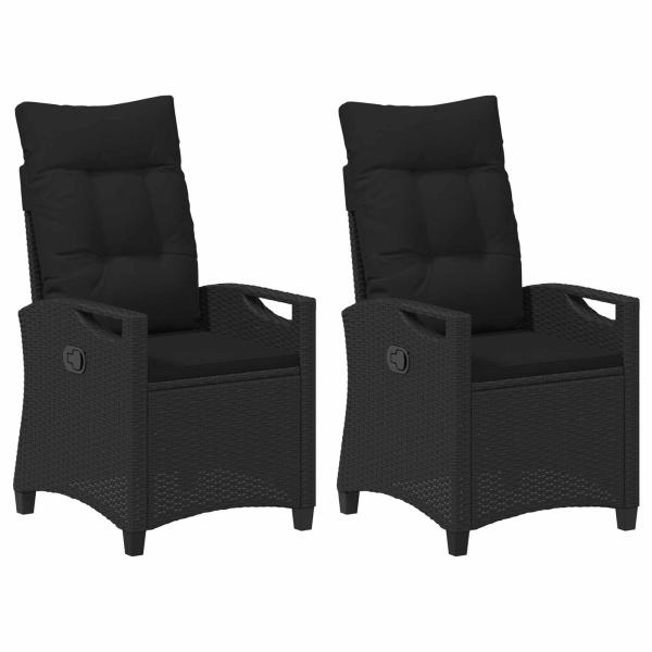 Gartenstuhl 2 stk. Schwarz Stahl und Polyester