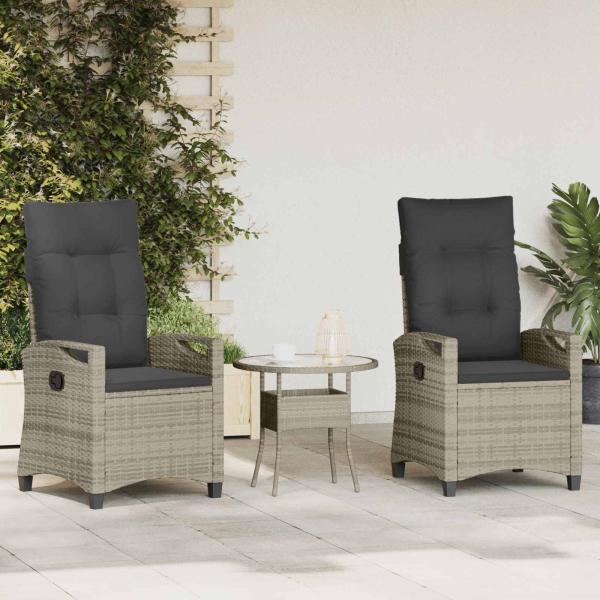 ARDEBO.de - Gartenstuhl 2 stk. Hellgrau und Dunkelgrau Stahl und Polyester