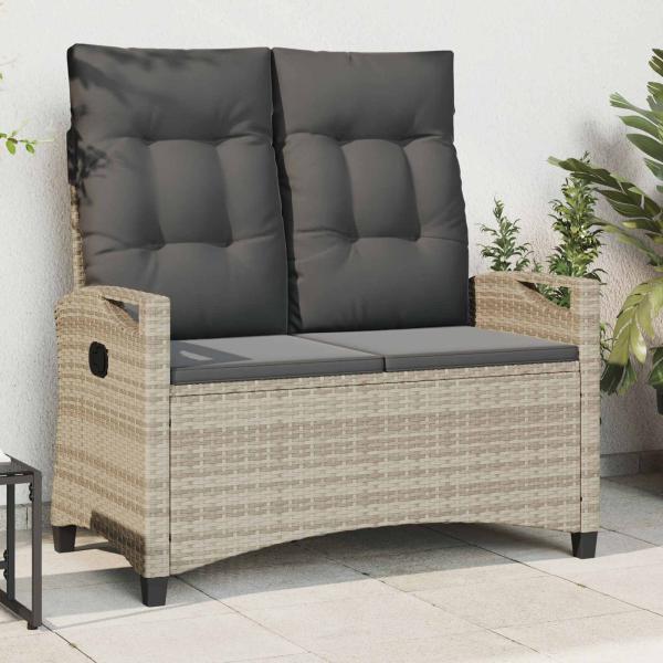 ARDEBO.de - Gartenbank mit Kissen 105 x 60 x 112 cm Stahl