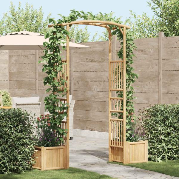 ARDEBO.de - Gartenbogen Natur 177 x 40 x 205 cm Bambus