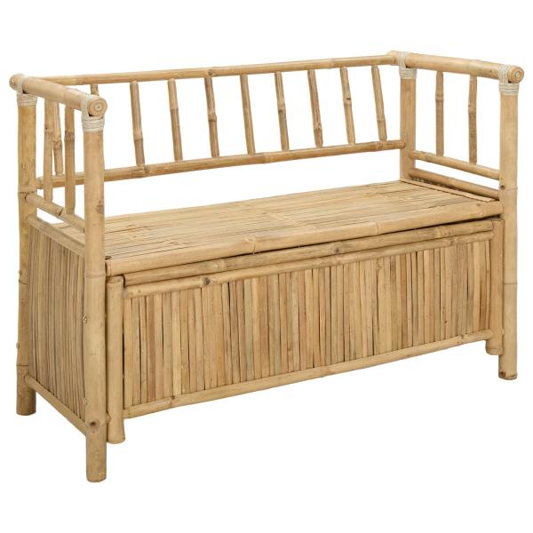 Garten-Aufbewahrungsbank 110 x 47 x 80 cm Bambus Natur