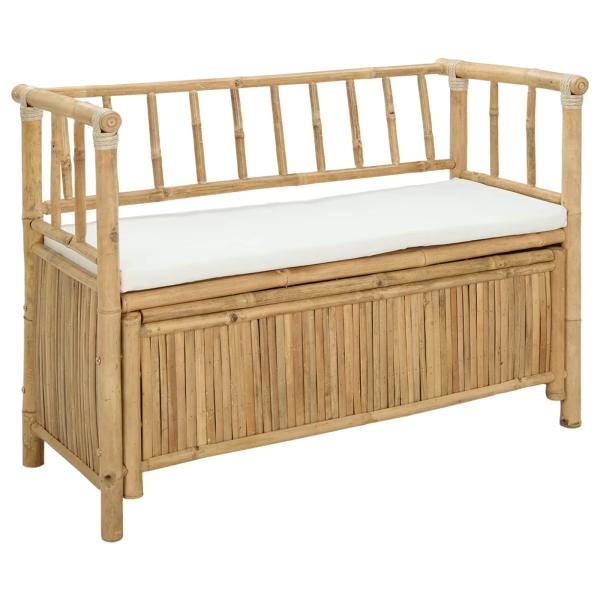 Garten-Aufbewahrungsbank 110 x 47 x 80 cm Bambus Natur