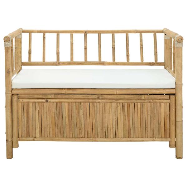 Garten-Aufbewahrungsbank 110 x 47 x 80 cm Bambus Natur