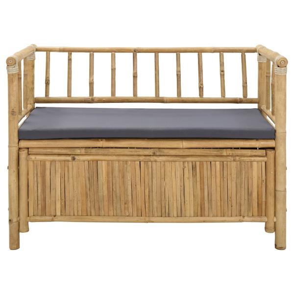 Garten-Aufbewahrungsbank 110 x 47 x 80 cm Bambus Natur