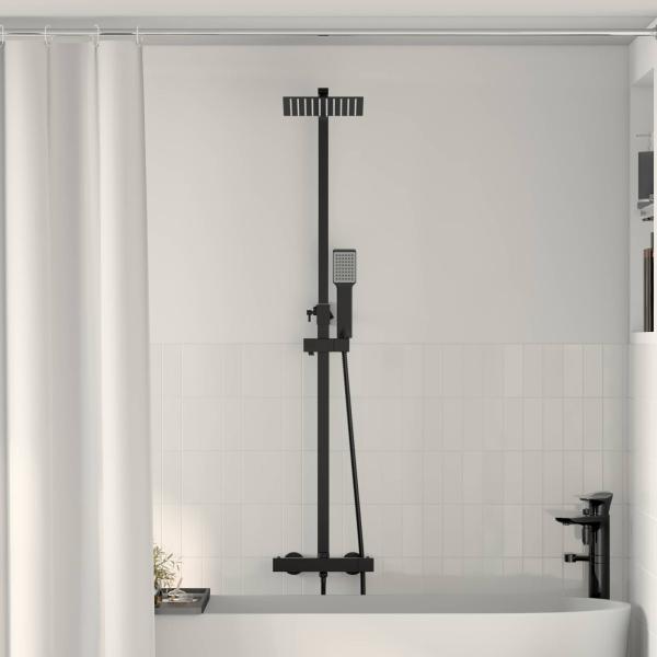ARDEBO.de - Thermostatisches Duschset Schwarz Edelstahl 201