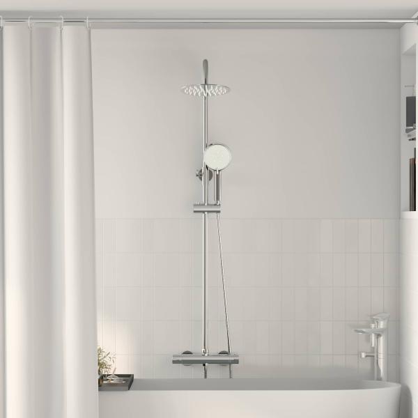 ARDEBO.de - Thermostatisches Duschset Chrom 27 x 46 x 123 cm Edelstahl 201