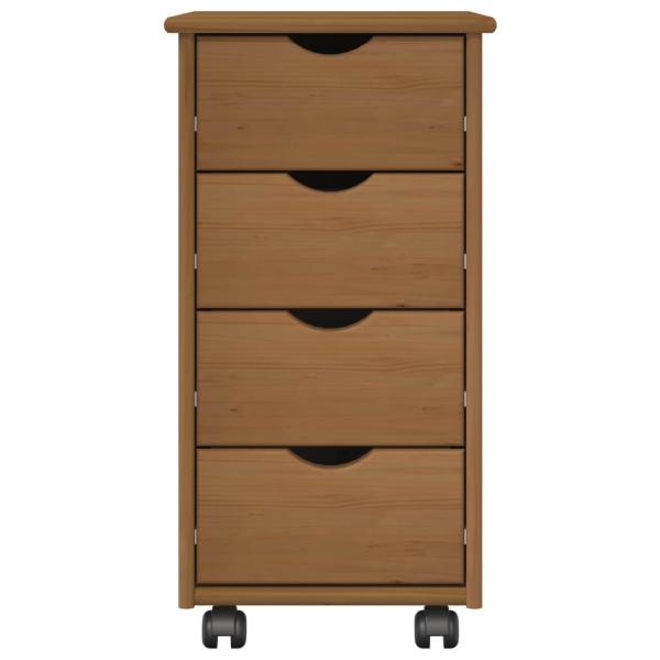 Rollschrank 34 x 39 x 65,5 cm Massivholz Kiefer Honigbraun