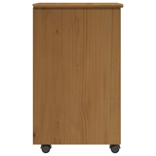 Rollschrank 34 x 39 x 65,5 cm Massivholz Kiefer Honigbraun