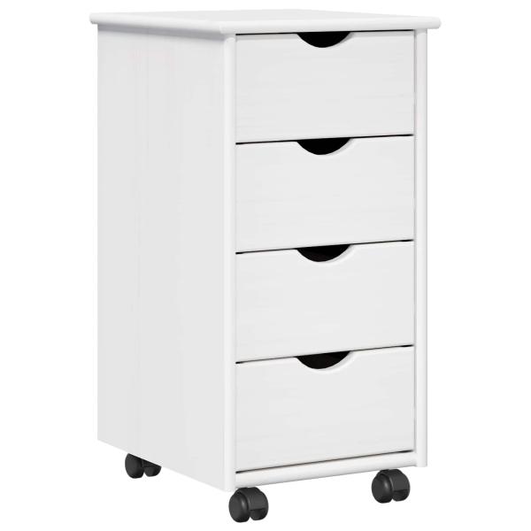 Rollschrank 34 x 39 x 65,5 cm Massivholz Kiefer Weiß