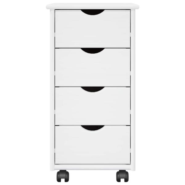 Rollschrank 34 x 39 x 65,5 cm Massivholz Kiefer Weiß