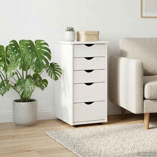 ARDEBO.de - Schrank 34 x 39 x 61,5 cm Massivholz Kiefer Weiß