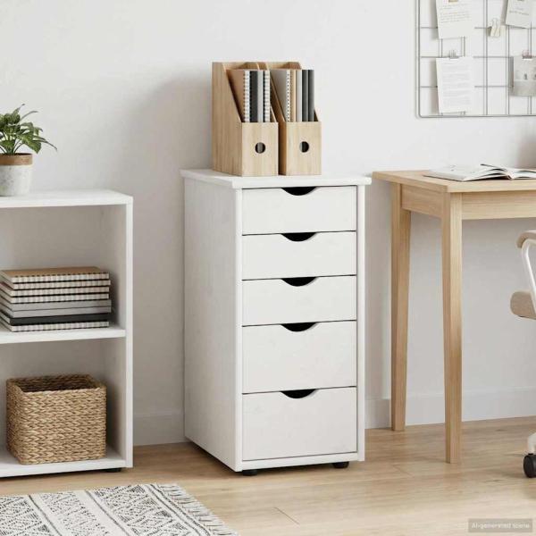 Schrank 34 x 39 x 61,5 cm Massivholz Kiefer Weiß