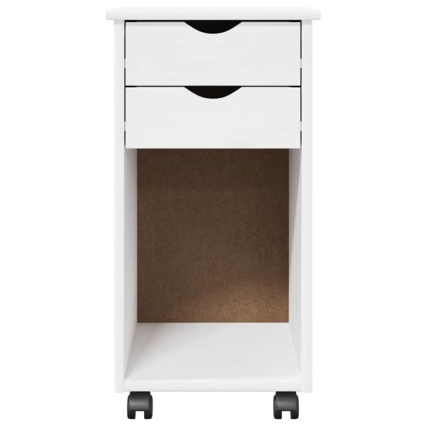 Rollschrank 34 x 39 x 65,5 cm Massives Kiefernholz Weiß