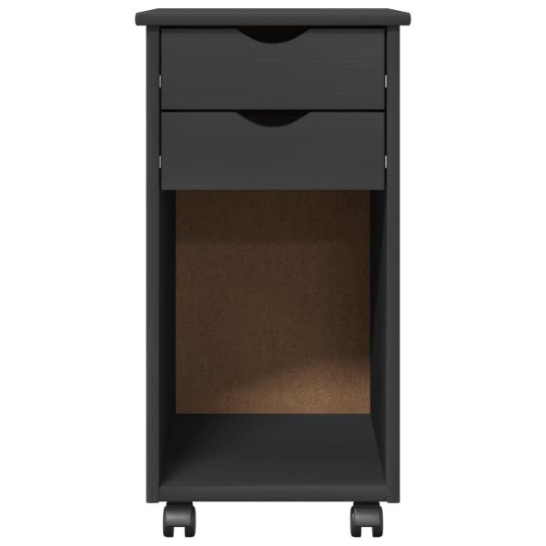 Rollschrank 34 x 39 x 65,5 cm Massives Kiefernholz Grau