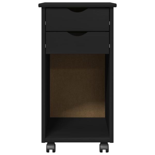 Rollschrank 34 x 39 x 65,5 cm Massives Kiefernholz Schwarz