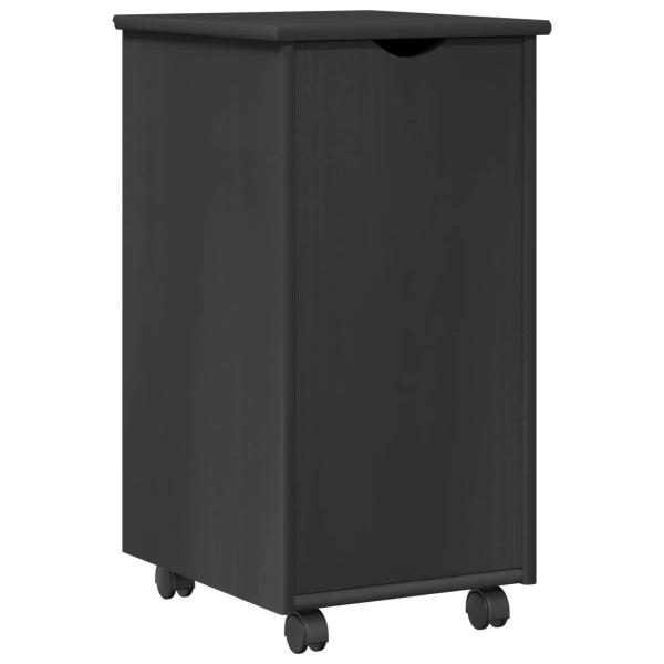 Rollschrank Mit Rad Grau 34 x 39 x 65,5 cm Massivholz Kiefer