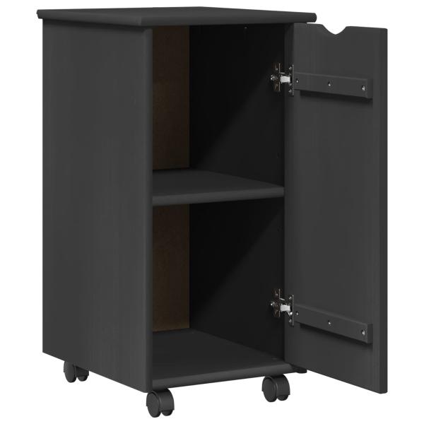 Rollschrank Mit Rad Grau 34 x 39 x 65,5 cm Massivholz Kiefer