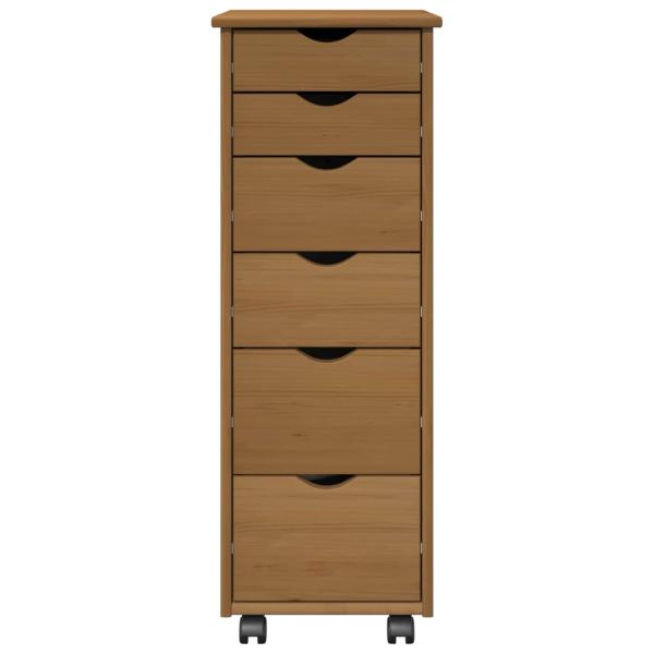Rollschrank 34 x 39 x 93,5 cm Massivholz Kiefer Honigbraun