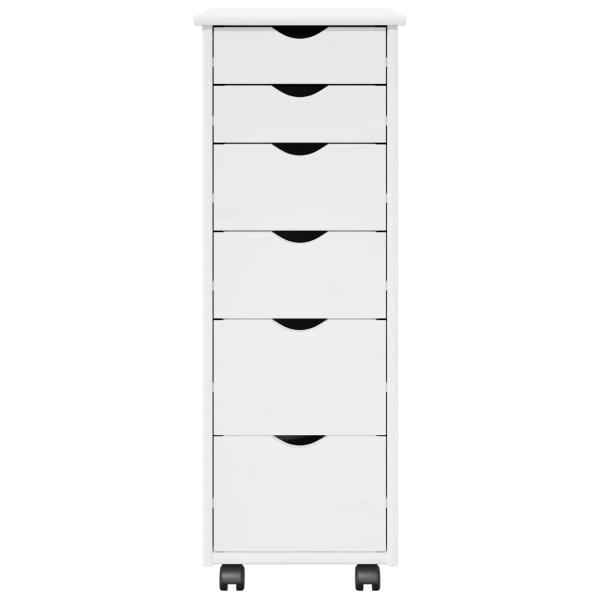 Rollschrank 34 x 39 x 93,5 cm Massivholz Kiefer Weiß