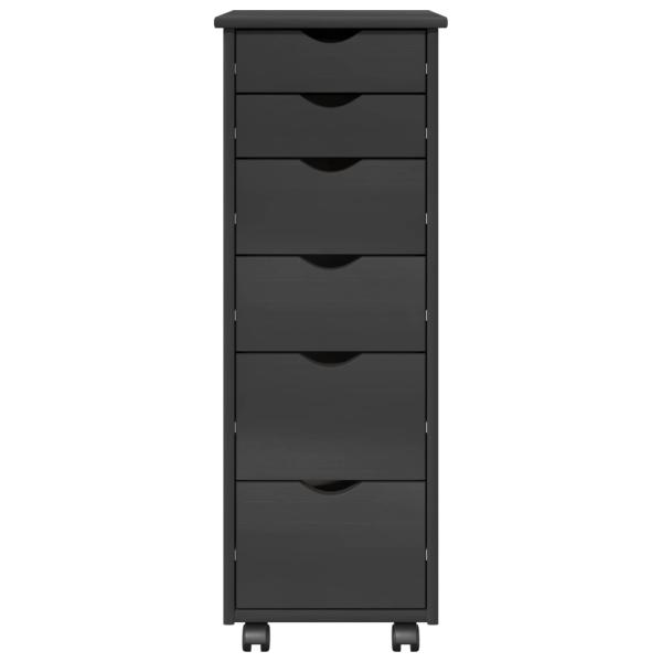 Rollschrank Mit Rad Grau 34 x 39 x 93,5 cm Massivholz Kiefer