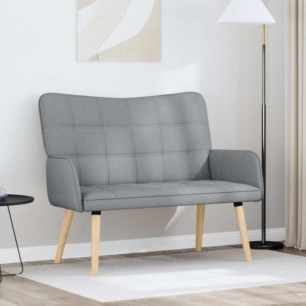 ARDEBO.de - 2-Sitzer Sofa Hellgrau 115 x 61 x 87 cm Stoff