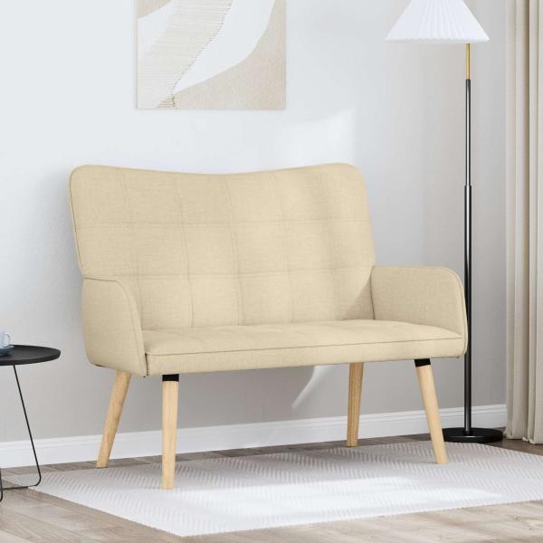 ARDEBO.de - 2-Sitzer Sofa Creme 115 x 61 x 87 cm Stoff