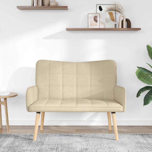 2-Sitzer Sofa Creme 115 x 61 x 87 cm Stoff