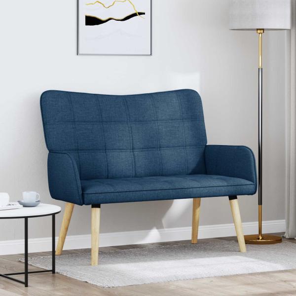 ARDEBO.de - 2-Sitzer Sofa Blau 115 x 61 x 87 cm Stoff