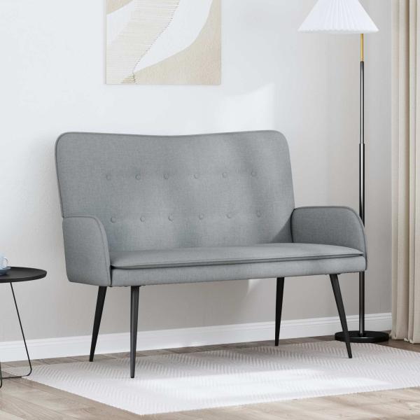 ARDEBO.de - 2-Sitzer Sofa Hellgrau 115 x 61 x 87 cm Stoff