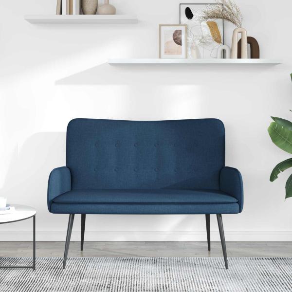 2-Sitzer Sofa Blau 115 x 61 x 87 cm Stoff