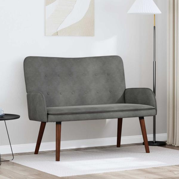 ARDEBO.de - 2-Sitzer Sofa Dunkelgrau 115 x 61 x 87 cm Samt