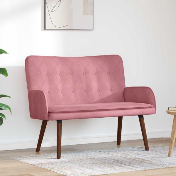 ARDEBO.de - 2-Sitzer Sofa Rosa 115 x 61 x 87 cm Samt
